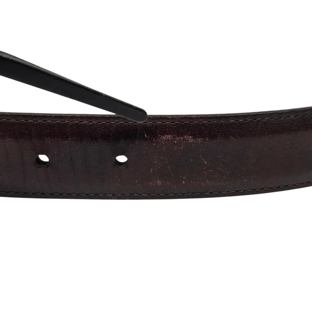 Vintage 90s Coach Belt Mens 38 Brown Burnished Cowhide Brass 5950 G1 Leather